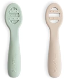 Mushie Silicone First Feeding Baby Spoons Cambridge BlueShifting Sand