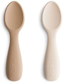 Safe Silicone Toddler Spoons with Easy Grip 2-Piece Set
