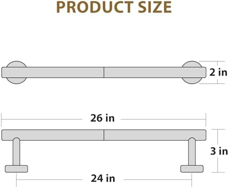 Luxbaro 24-Inch Matte Black Towel Bar