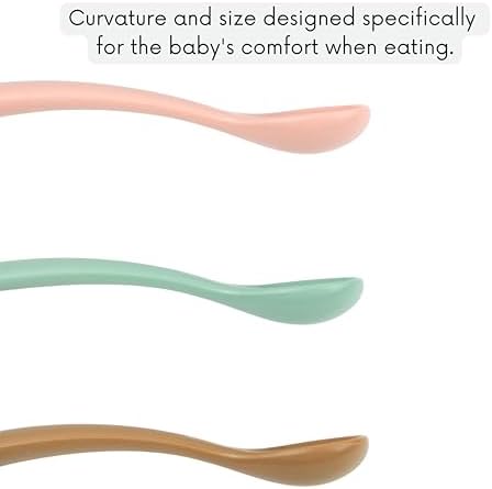 Safe Silicone Baby Feeding Spoons BPA-Free for Self-Feeding and Gums