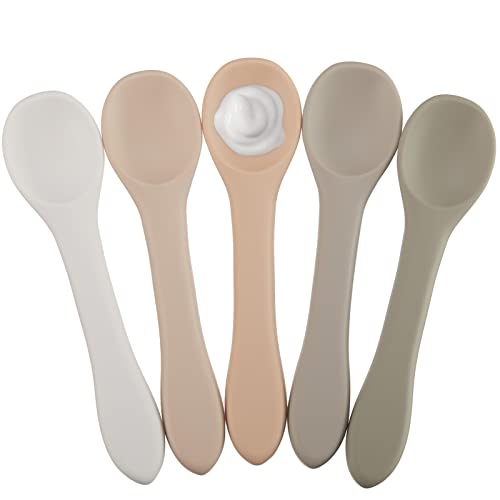 Adorable Silicone Baby Spoons with Heat-Resistant Design for Toddlers