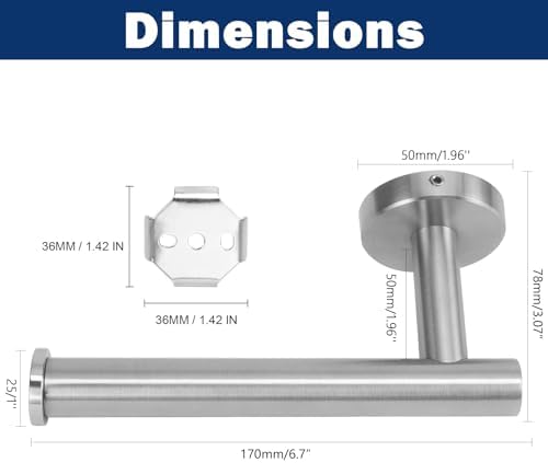 NearMoon Premium Stainless Steel ToileHolder 1 Pack Brushed Nickel 6-inch Length