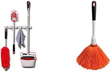 OXO Good Grips wall-mounted Mop and Broom Organizer Microfiber Duster