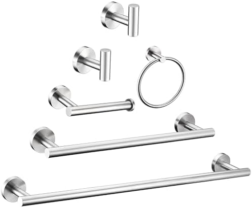 Kwanicas 6 Piece Brushed Nickel Bathroom Hardware Set 1