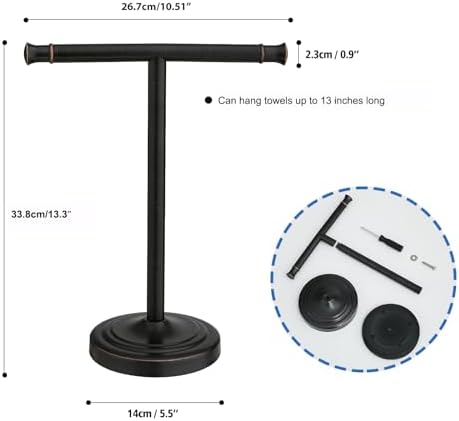 Space-Saving Oil-Rubbed Bronze Towel Holder Perfect for Home Use