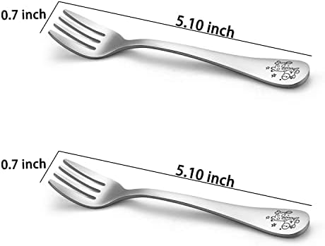 TeamFar Toddler Fork Set of 6 Stainless Steel Cute Animals