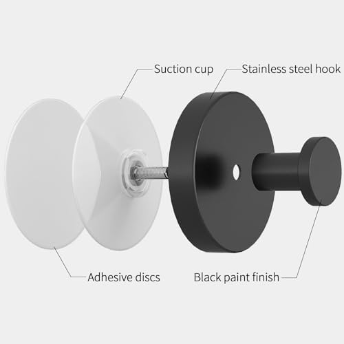 Suction Cup Towel Robe Hooks for Bathroom 2-Pack