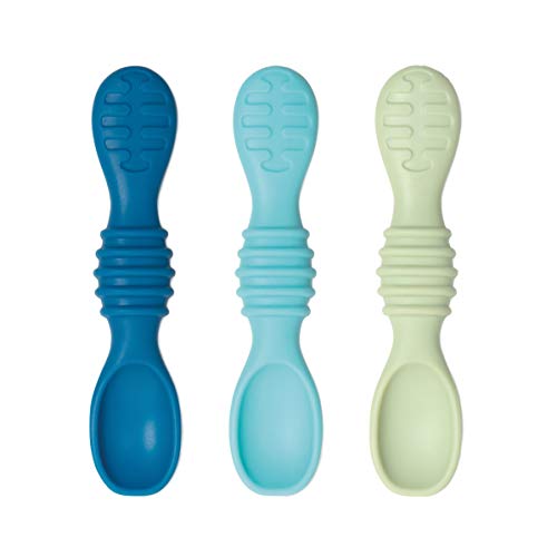 Bumkins Baby Utensils Set 3pk Blue Green