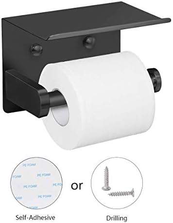 VAEHOLD Stainless Steel Toilet Paper Holder with Phone Shelf