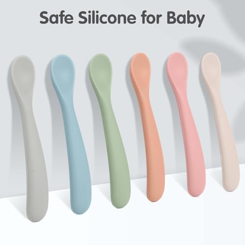 6 Pack Silicone Baby Spoons