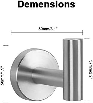 NearMoon Bath Towel Hooks - 4 Pack Brushed Nickel