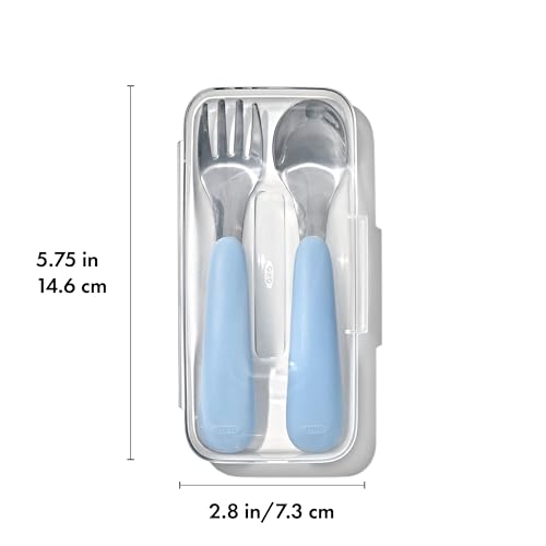 OXO Tot On-The-Go Fork Spoon Set Dusk