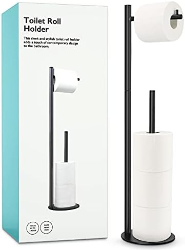 Elegant Toilet Paper Holder with Reserve Black Space-Saving Durable Easy to Install