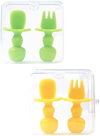 4-Piece Silicone Baby Spoons Self-Feeding 6 Months