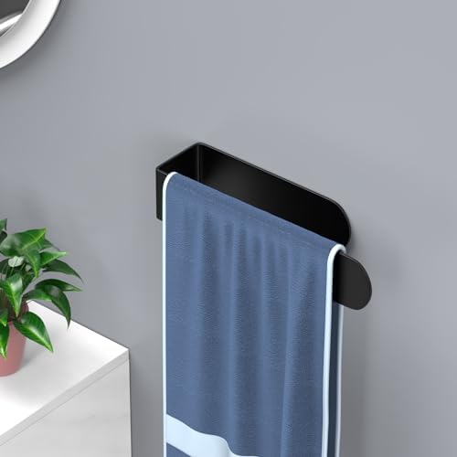 Stain-Resistant Self-Adhesive Towel Holder Black
