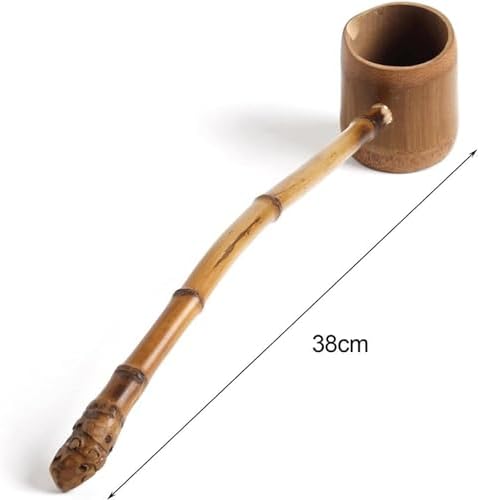 Long Handle Carbonized Bamboo Water Scoop - Eco-Friendly Durable