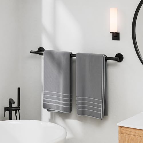 Luxbaro 24-Inch Matte Black Towel Bar