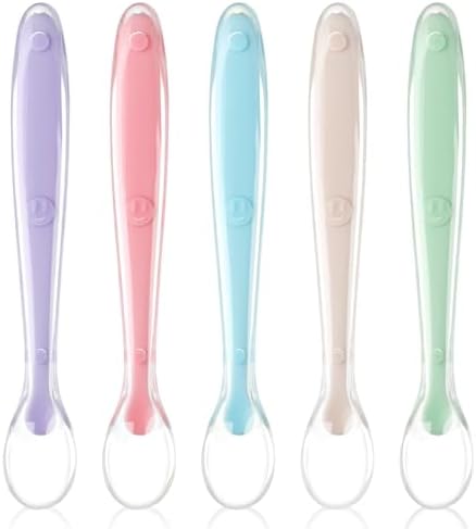 Vicloon Baby Silicone Spoons 5PCS for 4 Month Toddlers