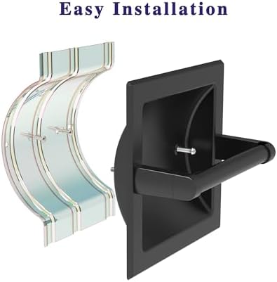 WZKALY Matte Black Recessed Toilet Paper Holder