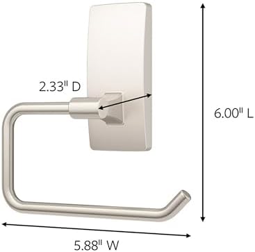 Command Toilet Paper Holder Satin Nickel with Water Resistant Command Strips Rust Resistant