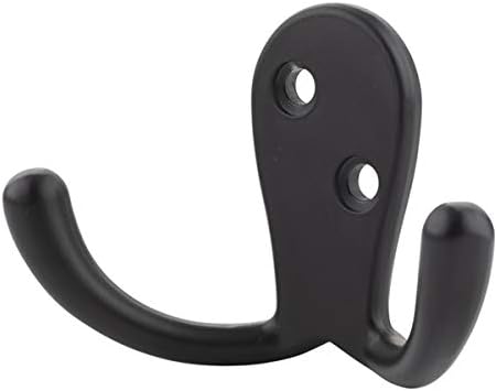 Curved Zinc Robe Hook Set Flat Black - 5-Pack
