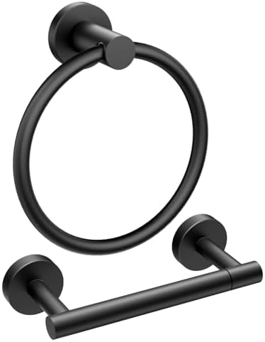 FORIOUS Matte Black Wall-Mounted Toilet Paper Holder