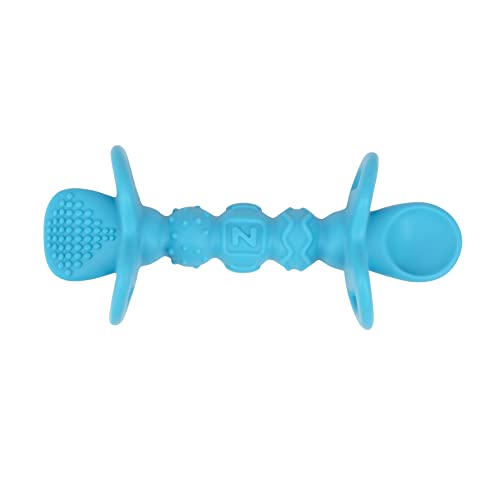 Your Babys First Self-Feeding Teething Spoon 2 in 1 silicone BlueGreen