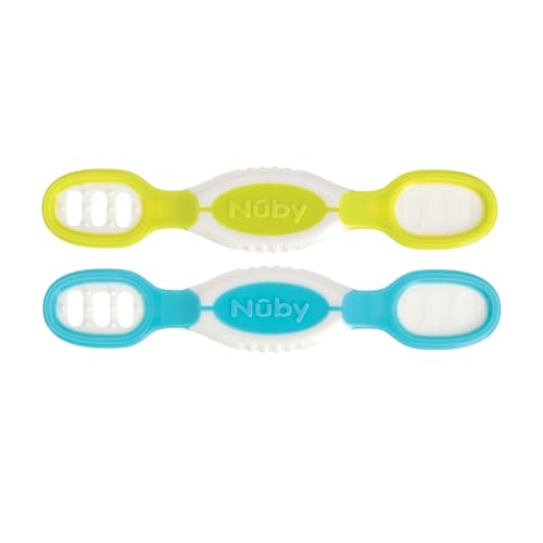 Nuby Dip Scoop Spoons 2-Pack Aqua Yellow
