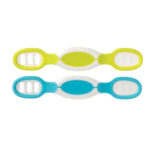 Nuby Dip Scoop Spoons 2-Pack Aqua Yellow