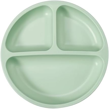 PandaEar 2-Piece Silicone Baby Feeding Set with Divided Pans and Safe Spoons