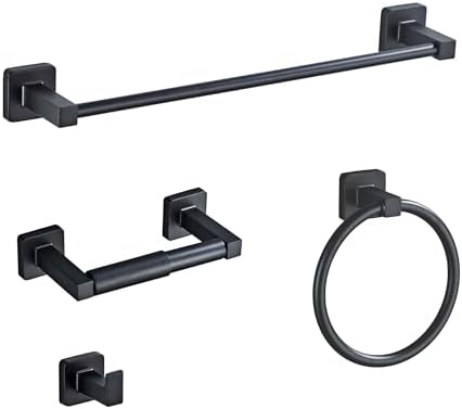 Matte Black Towel Bar Set
