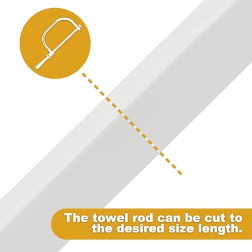 24-Inch Spring End Wall-Mounted Plastic Towel Bar White