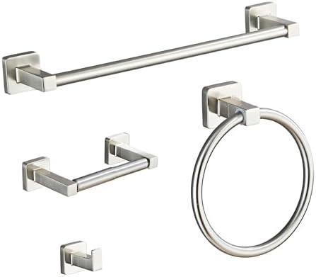 4-Piece Stainless Steel Brushed Nickel Towel Bar Set
