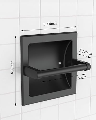 WZKALY Matte Black Recessed Toilet Paper Holder