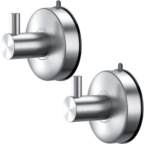 Durable Suction Cup Hook Set for Shower - 2 Pieces - Stainless Steel