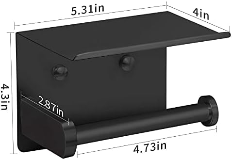VAEHOLD Stainless Steel Toilet Paper Holder with Phone Shelf