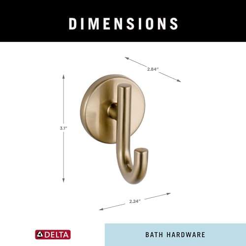 Delta Trinsic Single Towel Hook in Champagne Bronze - Vibrant Design