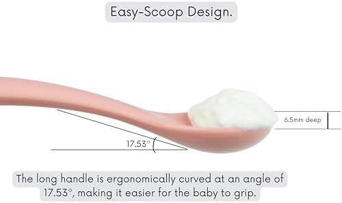 Safe Silicone Baby Feeding Spoons BPA-Free for Self-Feeding and Gums