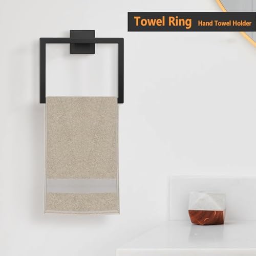 Matte Black Rust-Resistant 2-Piece Towel Holder