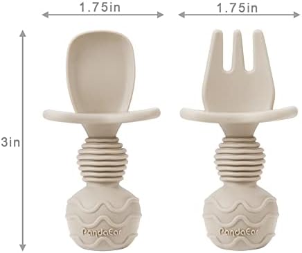PandaEar 6-Piece Silicone Baby Spoons and Forks Self-Feedingessential Parent Tool
