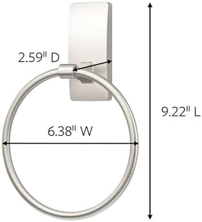 Command Hand Towel Holder Satin Nickel 5 lbs Capacity Rust-Resistant Organizer