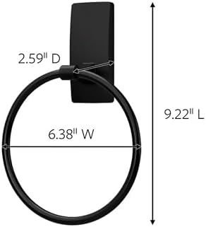 Command Hand Towel Holder for Bathroom Organization - Matte Black
