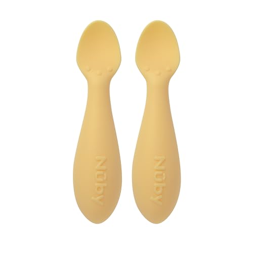 Nuby Mini Silicone Spoons 2-Pack Safe Durable for Baby Feeding