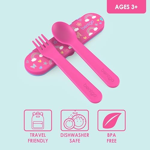 Bentgo Kids Utensil Set Reusable Plastic for Lunch