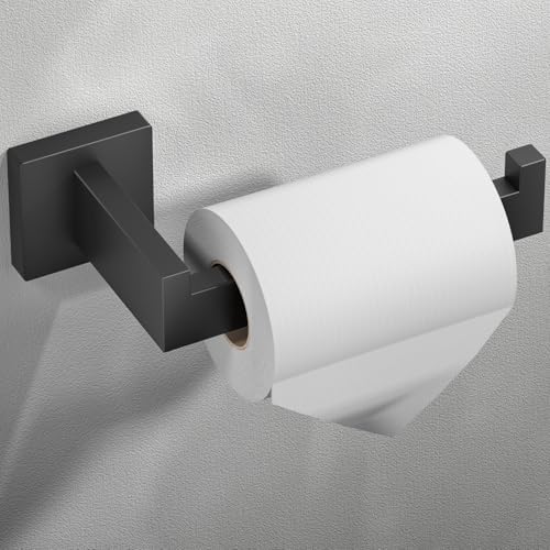 Sturdy Matte Black Wall-Mounted Toilet Paper Holder