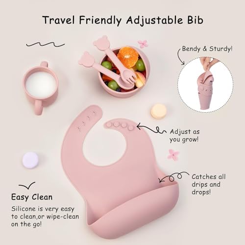 13PCS Silicone Baby Self Feeding Set with Suction Bowl and Plate