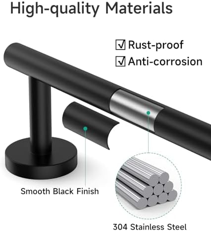 Moisturizing Modern and Durable 24-Inch Towel Bar Matte Black