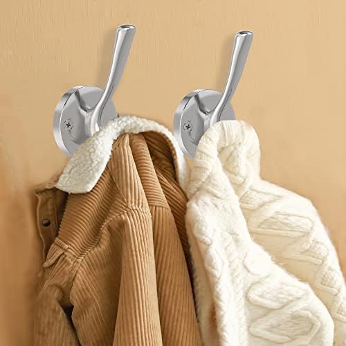 Brushed Nickel Heavy Duty Towel Hooks 2 Pack