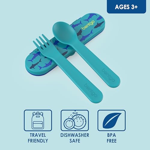 Bentgo Kids Utensil Set - Reusable Plastic Easy-Grip Handles