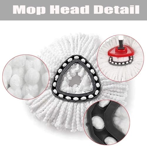ANREKEYH Spin Mop Replacement Set - 4 Heads 30-58in Handle 1 Base